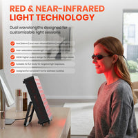 Red Light Therapy Panel, 660Nm Red & 850Nm near Infrared Light Therapy Device for Body Face with 60 Dual Chip Leds, Timer, Adjustable Stand & Hidden Handle,Upgraded High Power Red Light Therapy Device