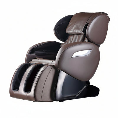 Massage Chair,Zero Gravity Full Body Electric Shiatsu Massage Chair Recliner with Built-In Heat Therapy Foot Roller Air Massage System Stretch Vibrating Wireless Bluetooth Speaker (Brown)