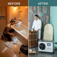 Cold Plunge Tub Designed for Home Recovery, 54 Inch, 1.3 HP Chiller, Ozone Sanitation, WiFi Control — Before & After