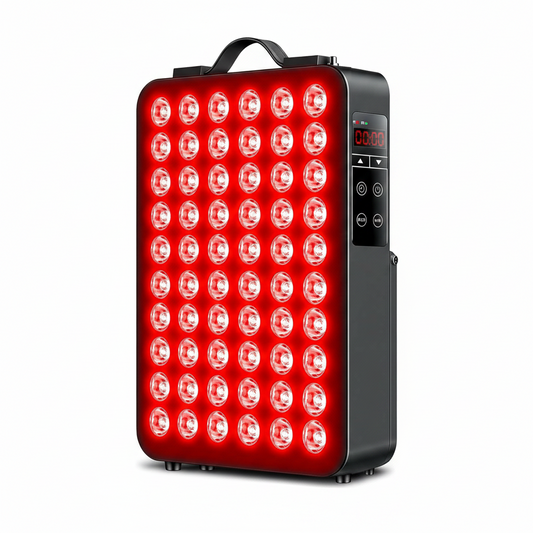 Red Light Therapy for Body, 660Nm 850Nm near Infrared Light Therapy Panel, 600 Dual Chip LED Device with 300W of Power, Ideal for Body, Face, Improve Sleep, Skin Health, Includes Hanging Kit & Handle