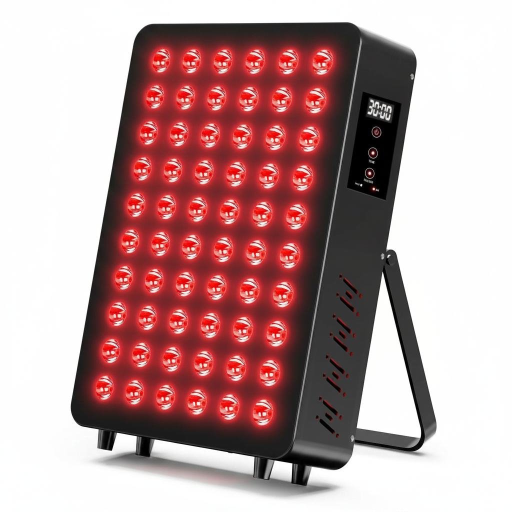 Red Light Therapy Panel Designed for Home Wellness, 660nm Red & 850nm NIR, 60 Dual-Chip LEDs, Timer